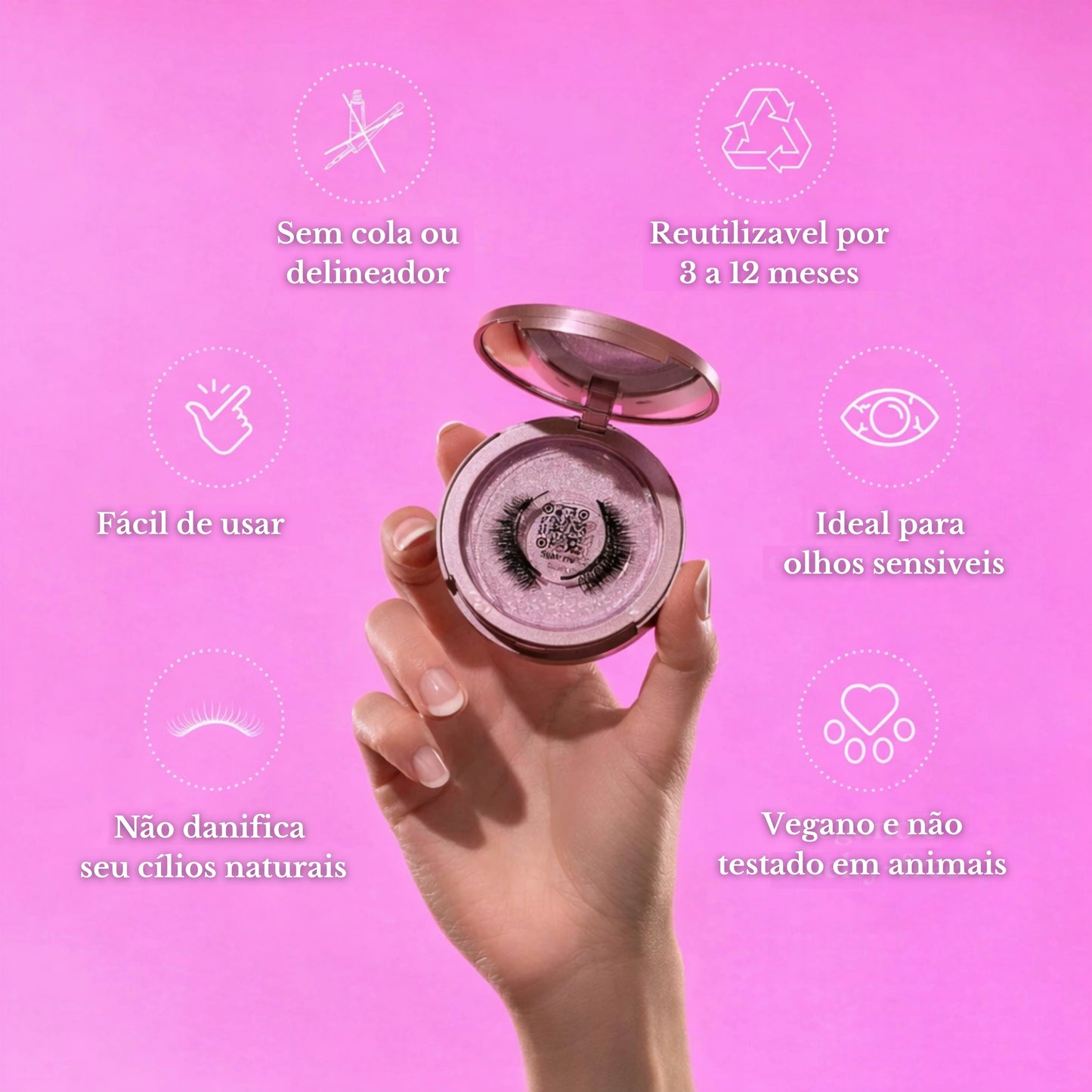 Kit de Cílios Magnéticos Reutilizáveis – BellaMag™